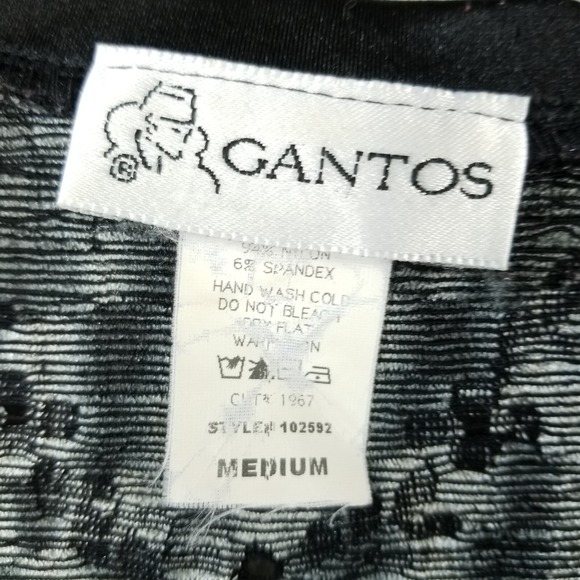 Vintage Top Women M Black White Floral Stretch Lace Square Neck Y2K Whimsigoth - Picture 9 of 9